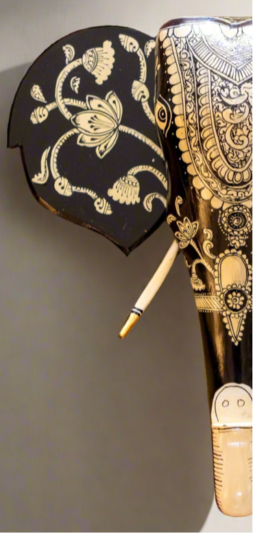 Hand Painted Elephant Head - 18”