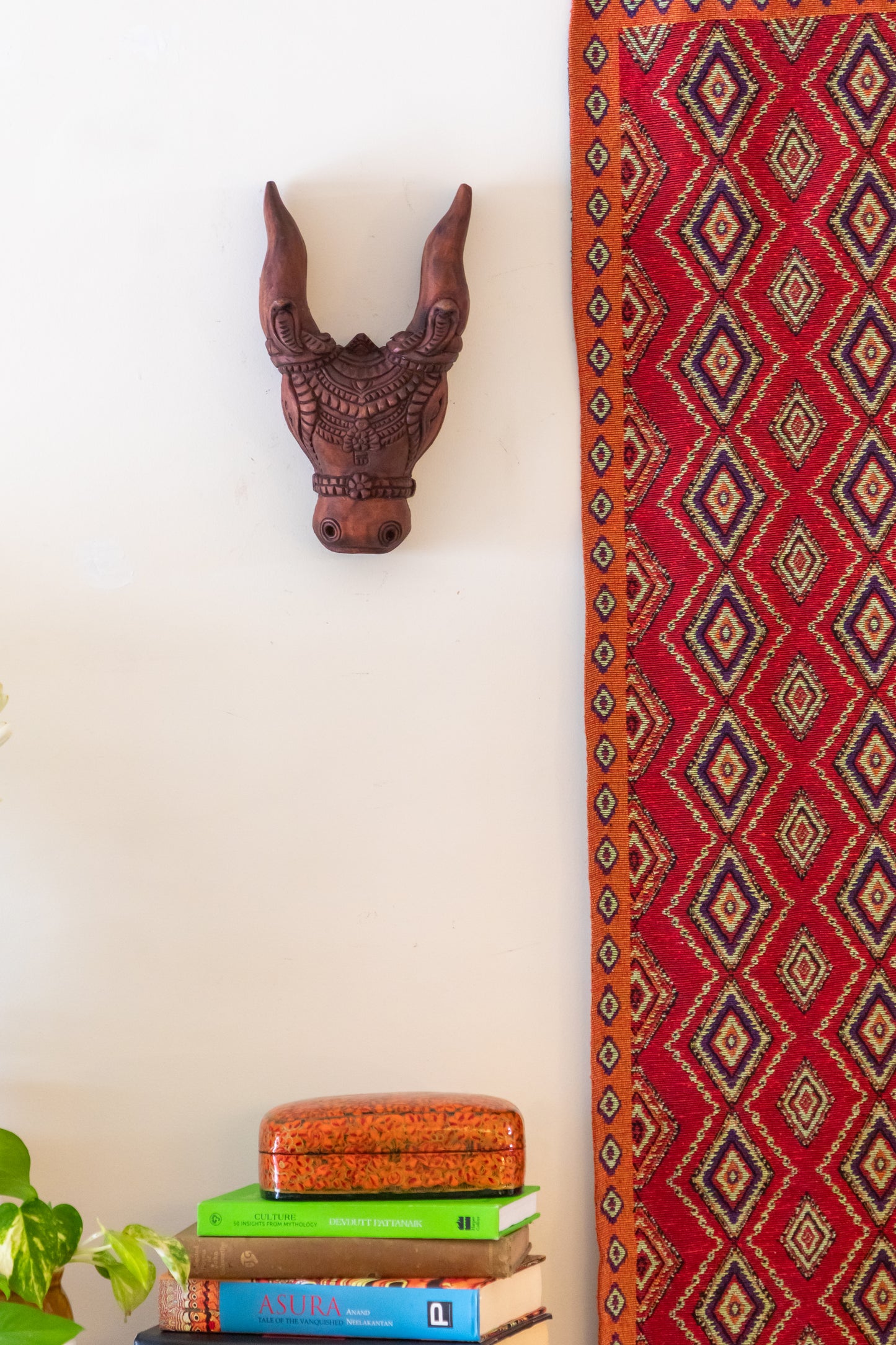 Hand Carved Cow Head - 15”