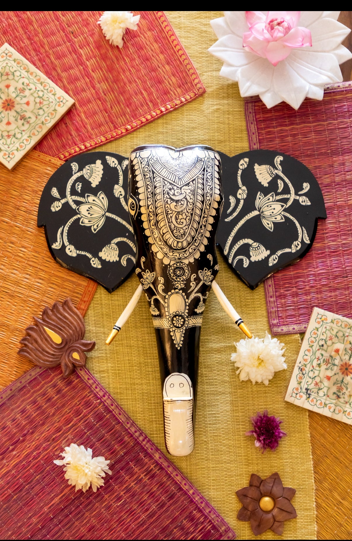 Hand Painted Elephant Head - 18”