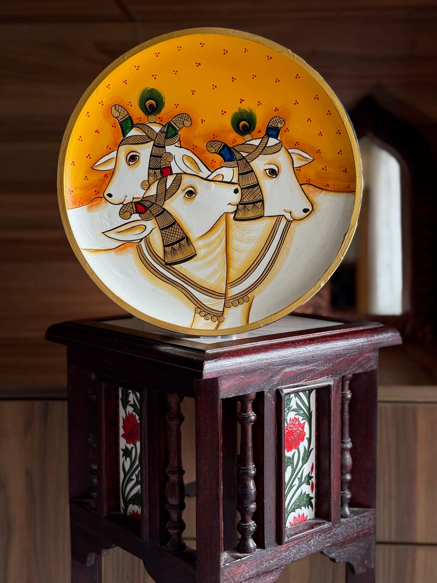Wall Plates - Pichwai Style Cows