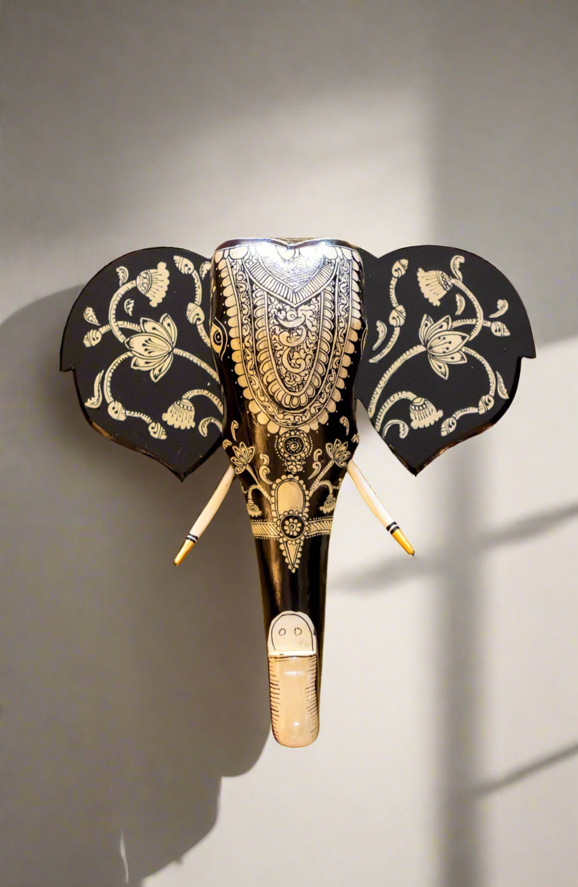 Hand Painted Elephant Head - 18”