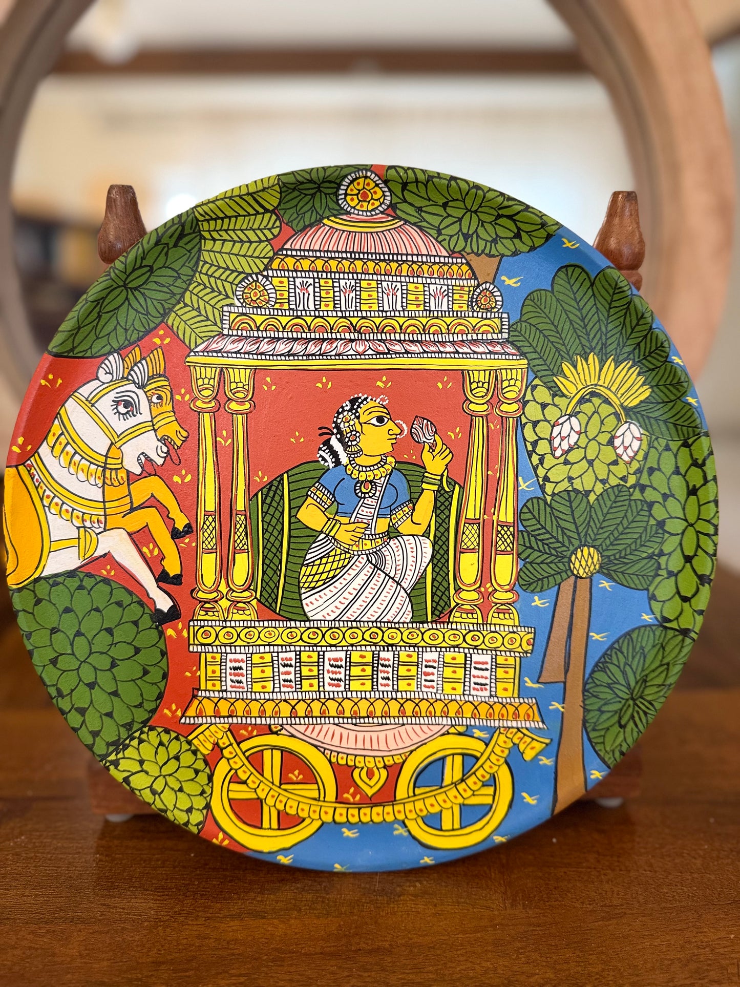 Cherial Wall Plate - Woman in Chariot