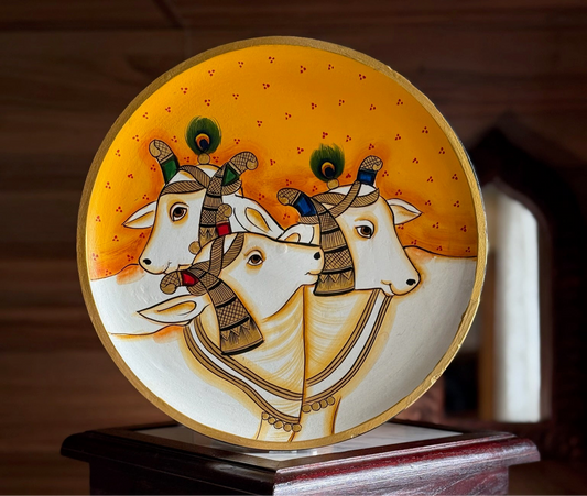 Wall Plates - Pichwai Style Cows