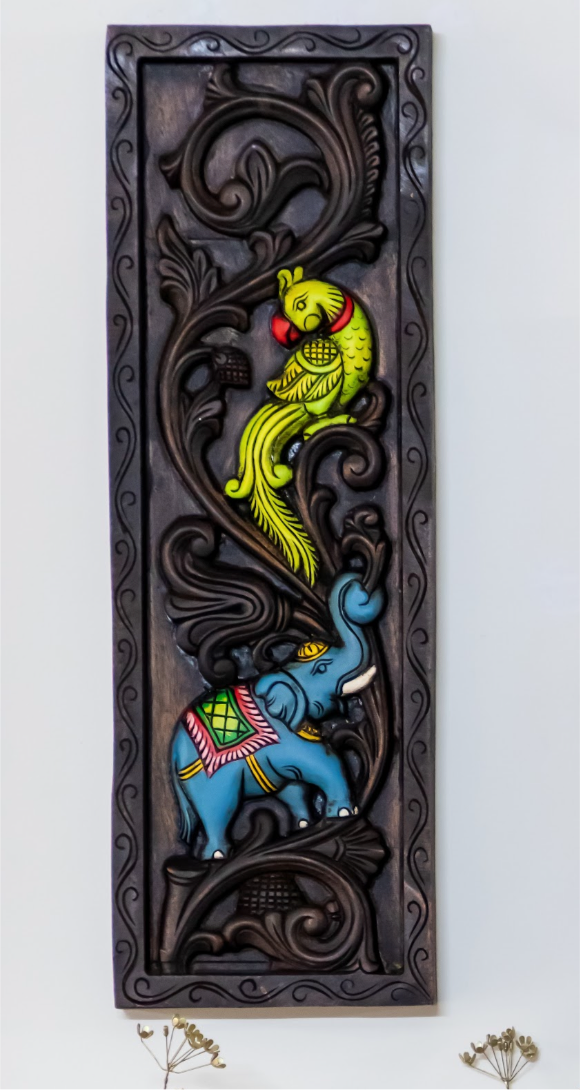 24" Carved Wooden - Wall Panel - Single