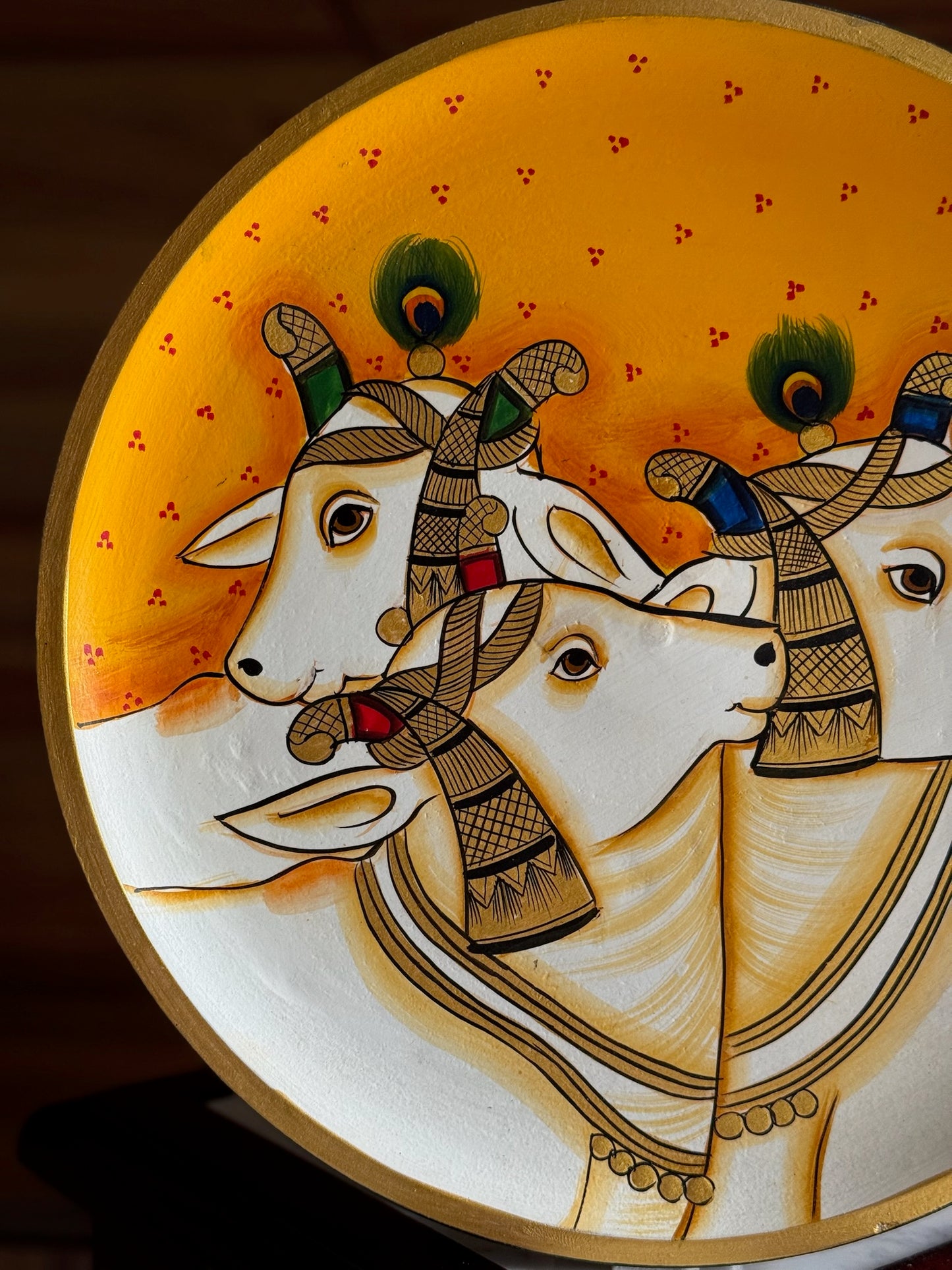 Wall Plates - Pichwai Style Cows