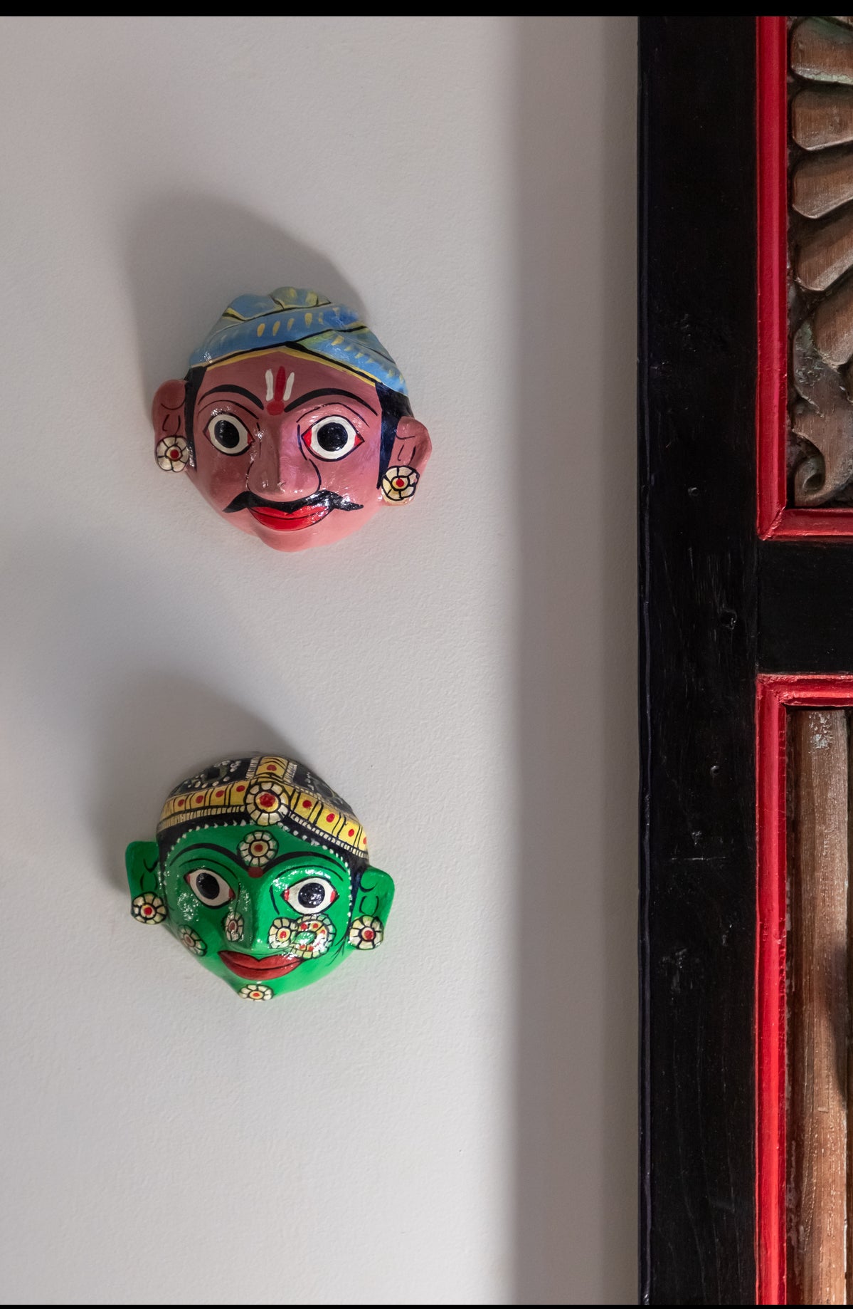 Pair of Mini Cherial Masks - Pink & Green