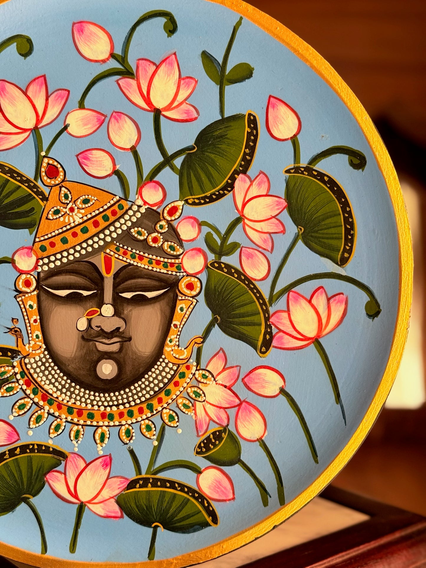 Wall Plate - Pichwai Style Krishna