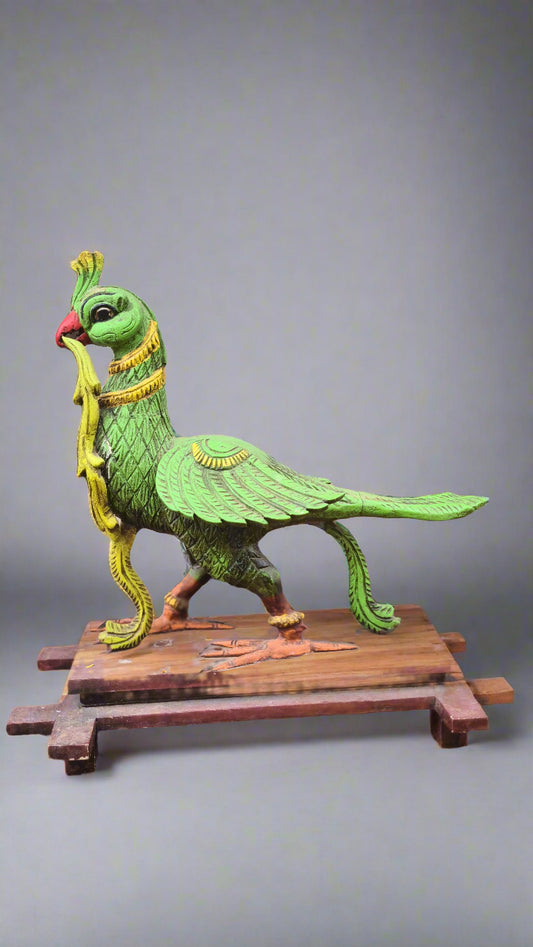 Hand-Carved Parrot – Distressed Elegance (Made to Order)