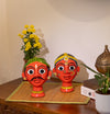 Pair of Cherial Busts - Orange