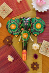 Hand Painted Elephant Head - 18” - Green