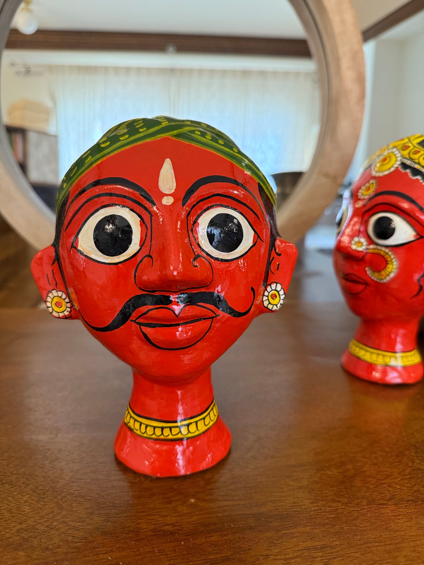 Pair of Cherial Busts - Orange