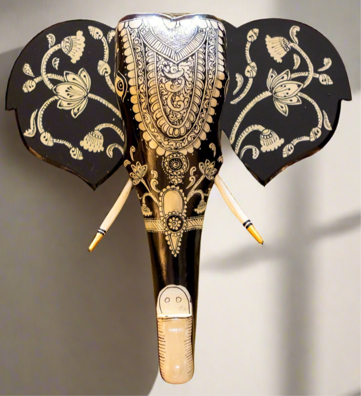 Hand Painted Elephant Head - 18”